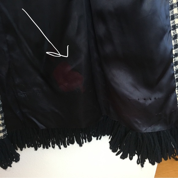 Vintage 60s Coat Black White Checks Small Mam’selle by Betty Carol retro buttons - Picture 9 of 9